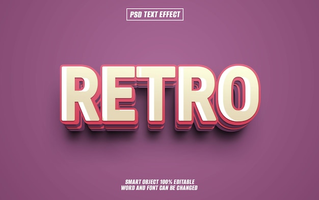 fuente de efecto de texto retro tipografía editable texto 3D