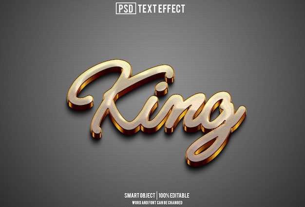 fuente de efecto de texto rey tipografía editable texto 3D