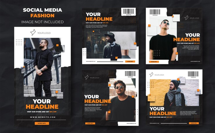 Fuente de publicación de redes sociales de instagram de venta de moda negra con estilo