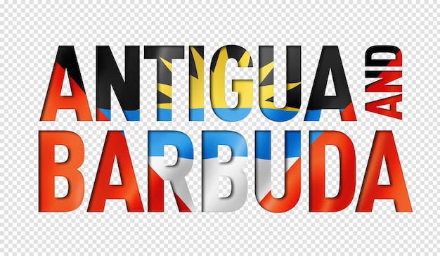 PSD fuente de texto de la bandera de antigua y barbuda