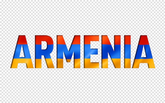 PSD fuente de texto de bandera armenia