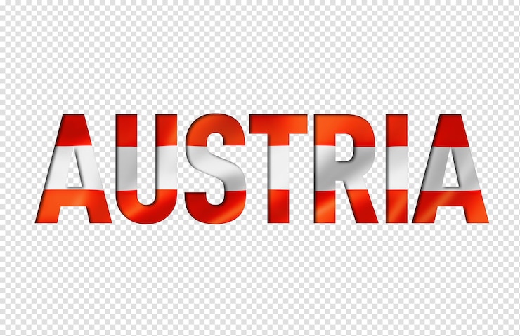 PSD fuente de texto de bandera austriaca