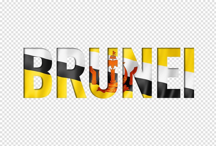 PSD fuente de texto de la bandera de brunei