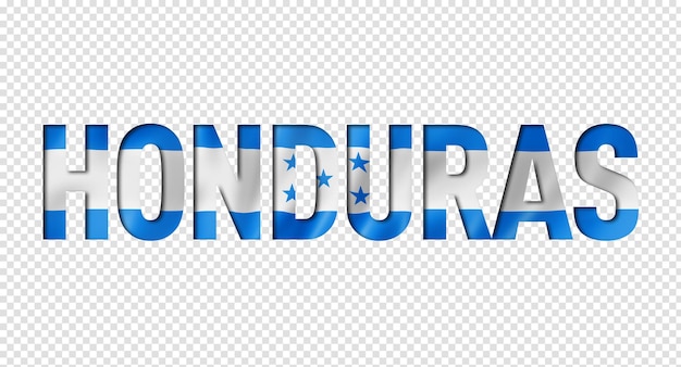 PSD fuente de texto de la bandera de honduras