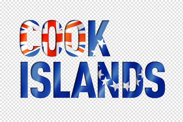 Fuente de texto de bandera de islas cook