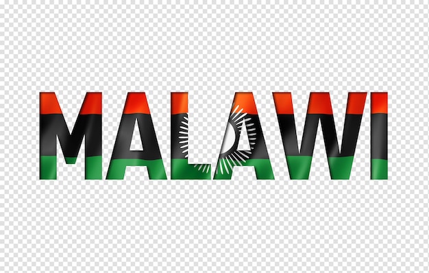 PSD fuente de texto de la bandera de malawi