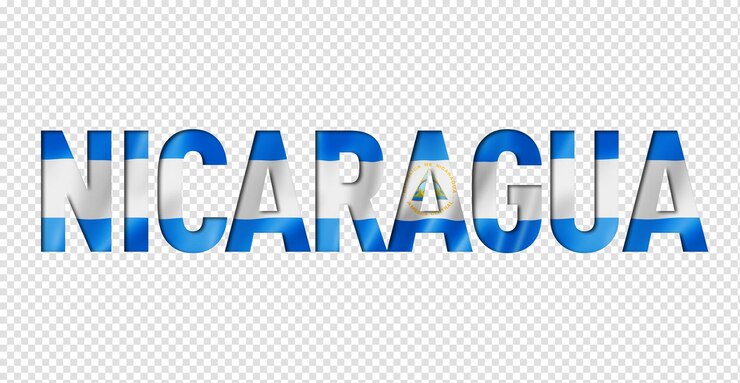 PSD fuente de texto de la bandera de nicaragua