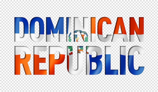 Fuente de texto de la bandera de república dominicana