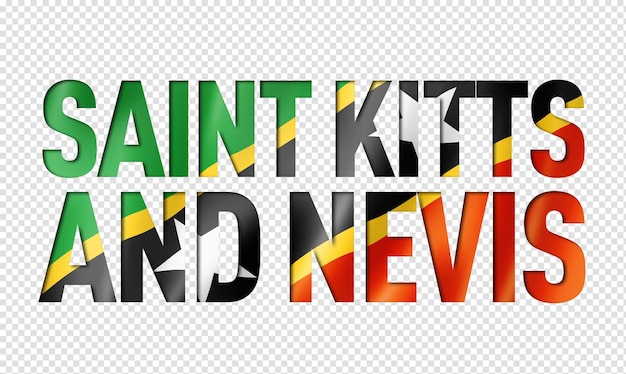 PSD fuente de texto de la bandera de saint kitts y nevis.