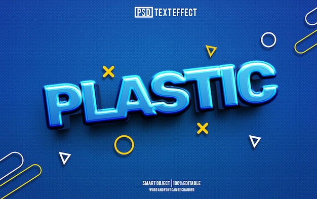 PSD fuente de texto de efecto plástico tipografía editable texto 3d