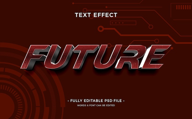 PSD fuente de texto futurista