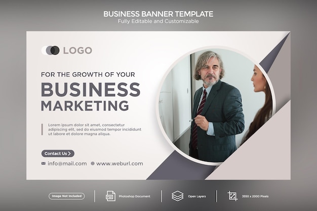 Für das Wachstum Ihres Geschäfts Marketing Banner Design Vorlage