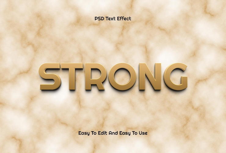 PSD fuerte efecto de texto editable en 3d