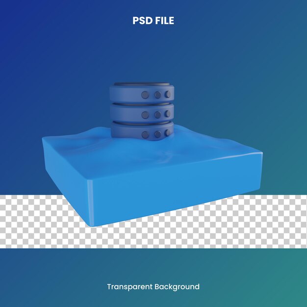 fuite de données du serveur rendu 3d icône illustration analytique