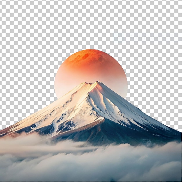 PSD fuji-berg mit blauem himmel japan