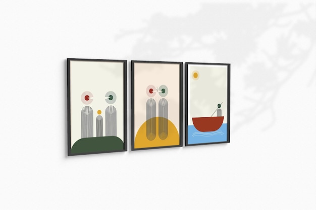 Fully Editable Mockup of vertical poster frame