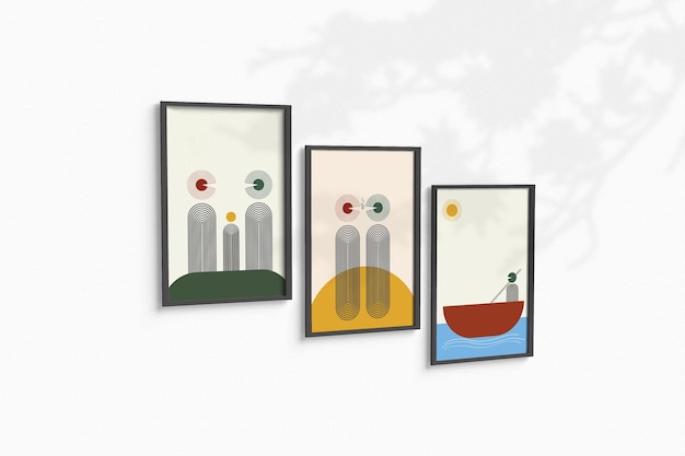 Fully Editable Mockup of vertical poster frame