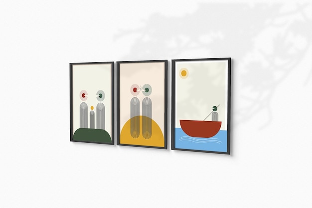 Fully Editable Mockup of vertical poster frame