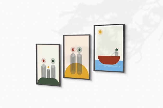 Fully Editable Mockup of vertical poster frame