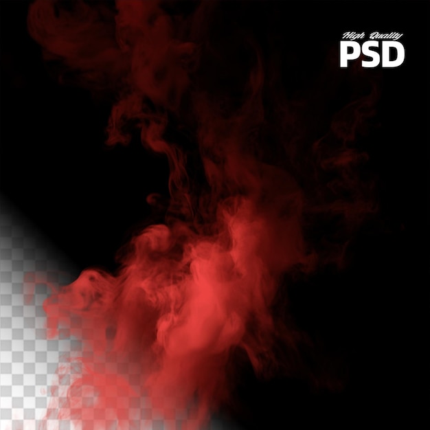Fumaça vermelha em fundo transparente