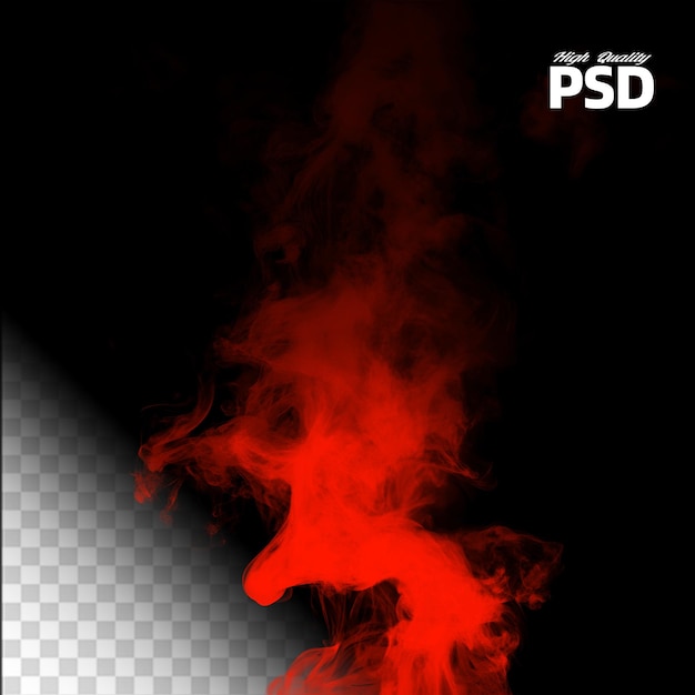 Fumaça vermelha em fundo transparente