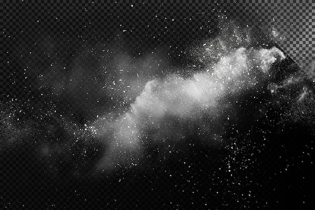 Fume et particules de poussière sur un fond transparent
