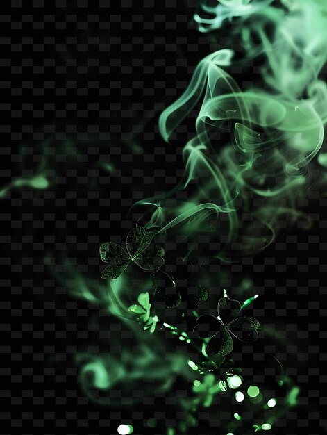PSD une fumée verte et verte est montrée avec un fond noir