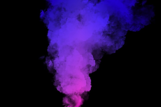 une fumée violette avec des couleurs violettes et bleues et le mot fumée