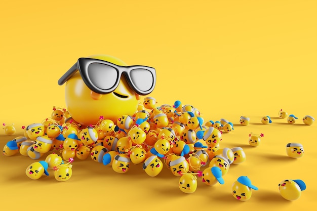 Fundo 3d com emojis modernos