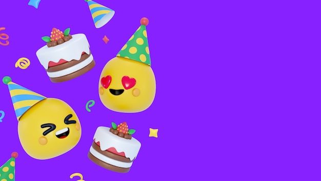 PSD fundo 3d com emojis