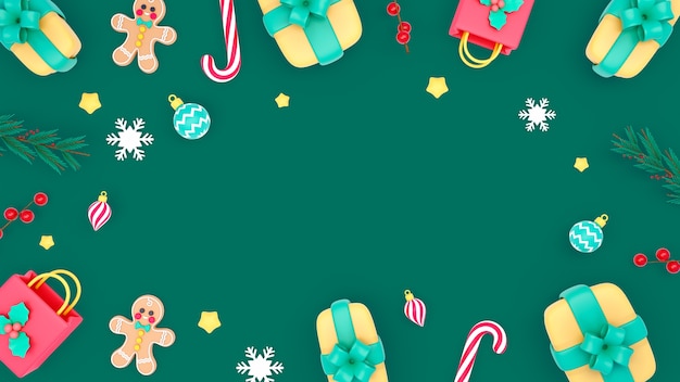 PSD fundo 3d para a celebração da temporada de natal