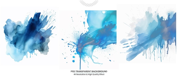 PSD fundo aquarela abstrato desenhado à mão em papel elementos volumétricos de fumaça