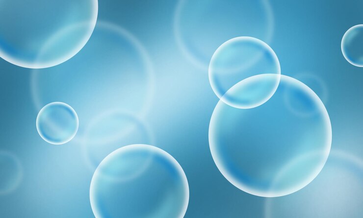 Fundo azul abstrato com bolhas de sabão