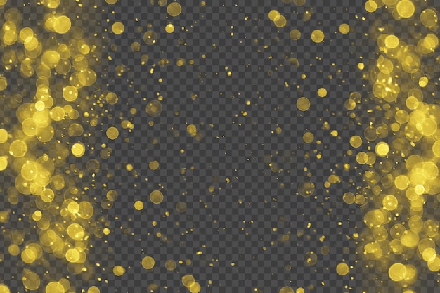 Fundo Bokeh dourado claro com sobreposição transparente para desenhos festivos