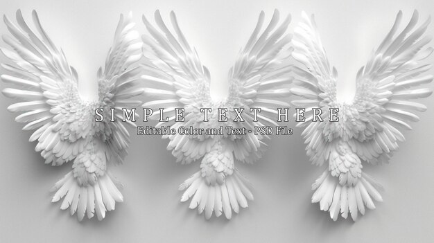 PSD fundo branco de asas de anjo