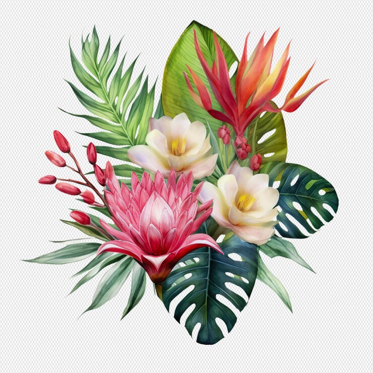 Fundo com aquarela de flores