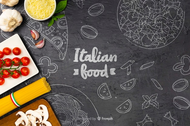 Fundo de alimentos com deliciosos ingredientes