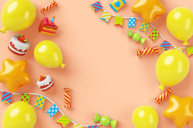 fundo de aniversário 3d