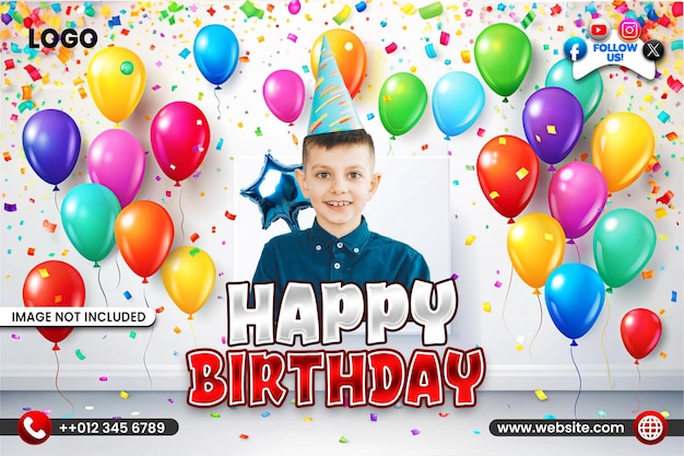fundo de aniversário feliz para o projeto de modelo de banner