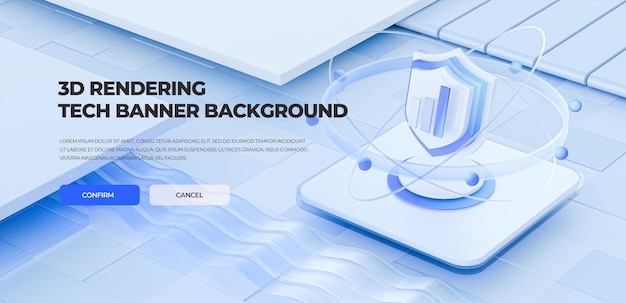 Fundo de banner de tecnologia de renderização 3D