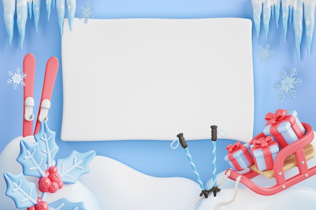 PSD fundo de banner em branco de vendas de inverno