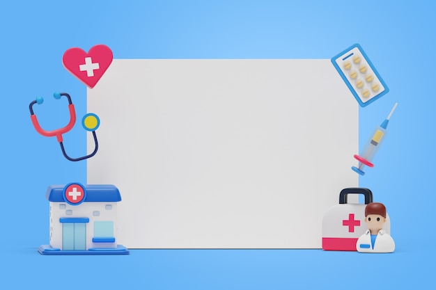 Fundo de banner em branco médico