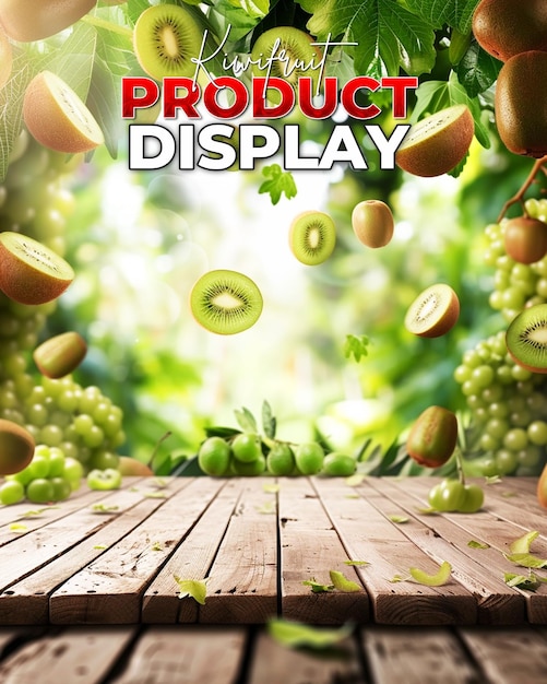 Fundo de cartaz promocional de produto com kiwi