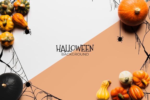 Fundo de conceito de Halloween com abóboras