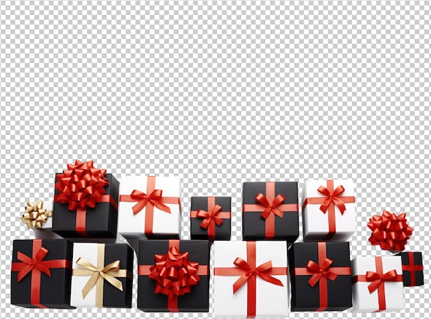 PSD fundo de decoração de presentes de natal