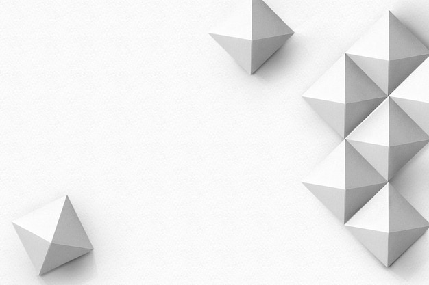Fundo de design de artesanato de papel geométrico cinza