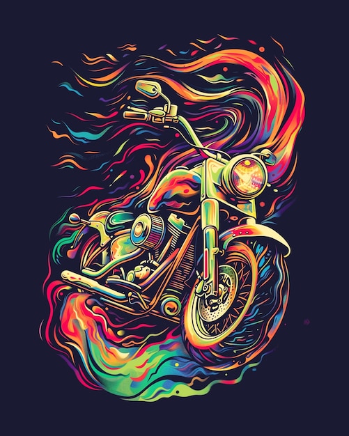 PSD fundo de design de cartaz de motocicleta colorido