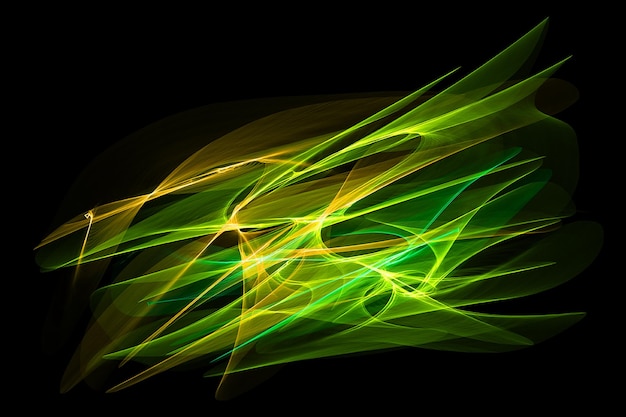 Fundo de design de onda verde e amarelo fundo abstrato de ondas brilhantes