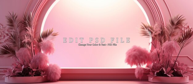 PSD fundo de estúdio de gradiente de cor rosa abstrato para apresentação de produto