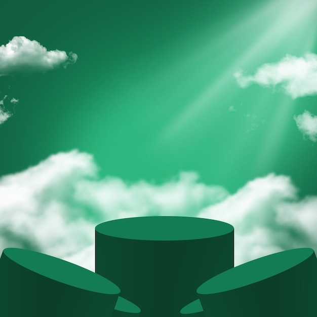 Fundo de exibição de produtos do pódio verde